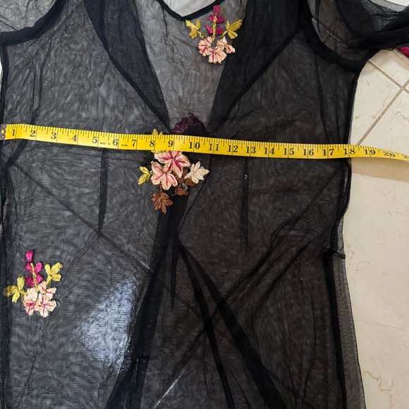 Vtg HOPELESS ROMATIC Black Mesh Dress‎ Sz M Whimsy Fairy Goth Embroidered Flower - Picture 10 of 15